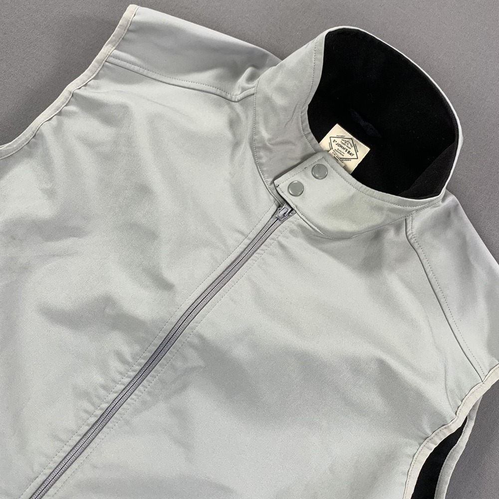 St. John's Bay Vest Mens‎ 2XL Gray Softshell Fleece Lined Full Zip Stand Collar